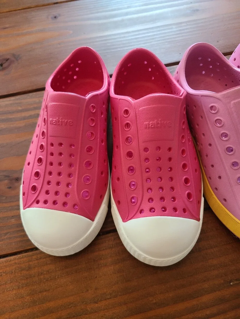 LIKE NEW Native Kids Purple & Yellow, and Pink & White Slip-On Shoes - C11